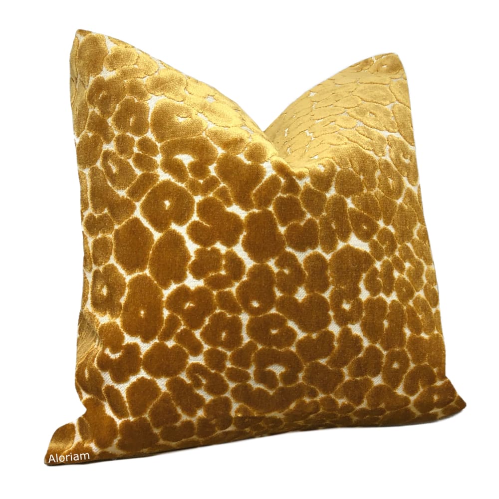 Phoebe Sahara Gold Leopard Velvet Pillow Cover - Aloriam