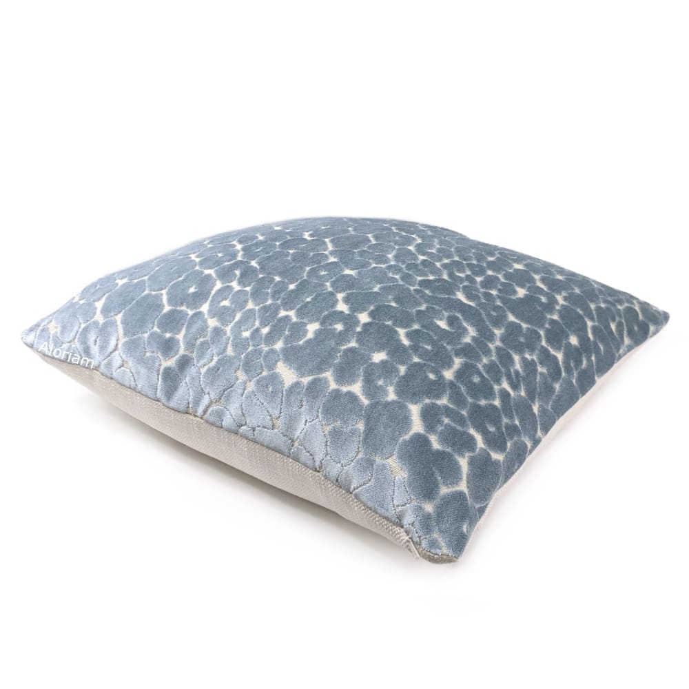 Phoebe Spa Blue Leopard Velvet Pillow Cover - Aloriam