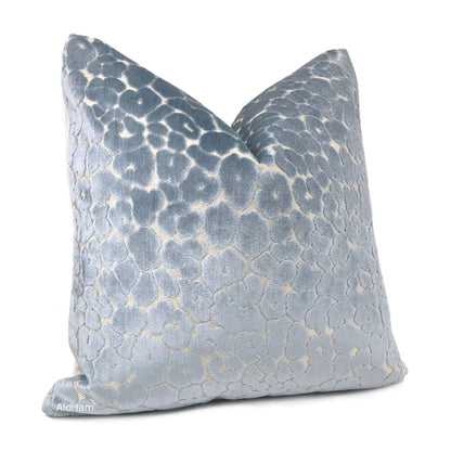 Phoebe Spa Blue Leopard Velvet Pillow Cover - Aloriam