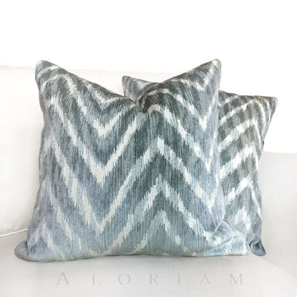 Pindler Ombre Chevron Maku Designer Green Beige Chenille Pillow Cushion Cover