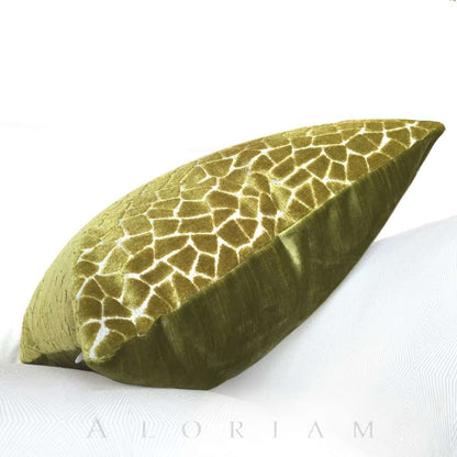 Pindler Soren Lime Green Mosaic Pattern Cut Velvet Cushion Cover