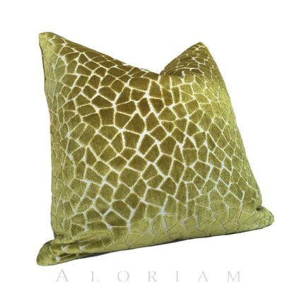 Pindler Soren Lime Green Mosaic Pattern Cut Velvet 20x20 Pillow Cover