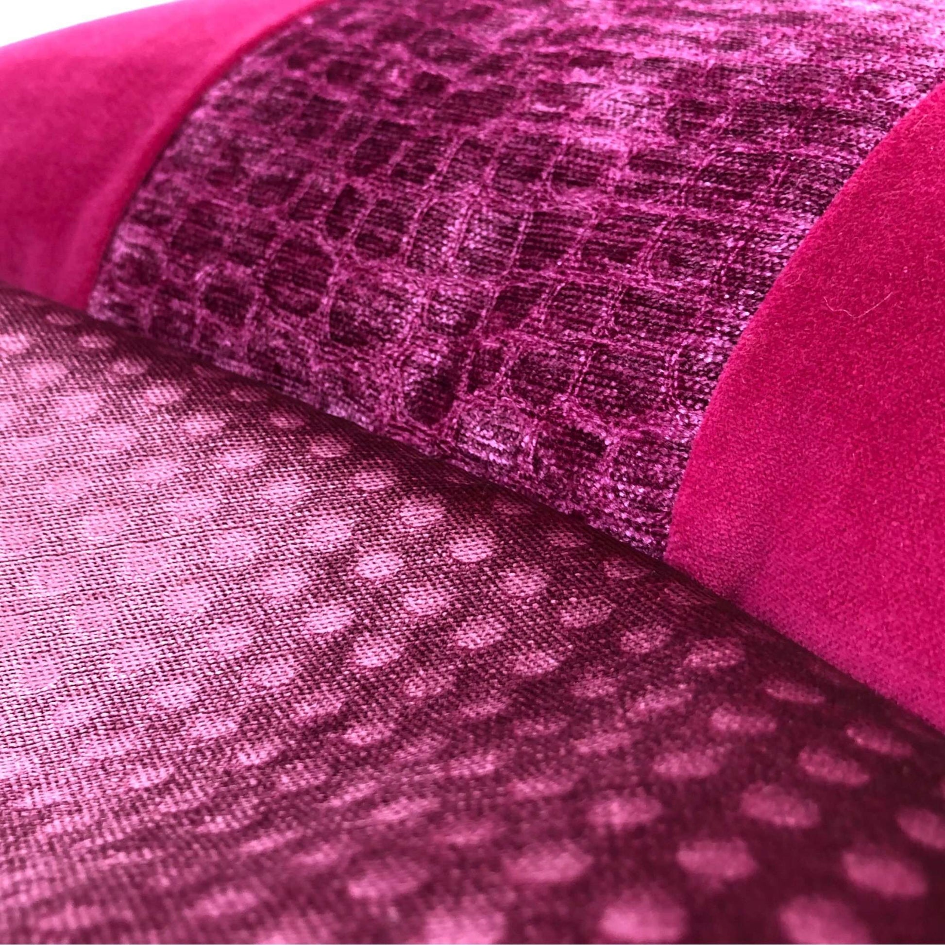 Pink Crocodile Panel Velvet Pillow Cover Cushion Pillow Case Euro Sham 16x16 18x18 20x20 22x22 24x24 26x26 28x28 Lumbar Pillow 12x18 12x20 12x24 14x20 16x26 by Aloriam