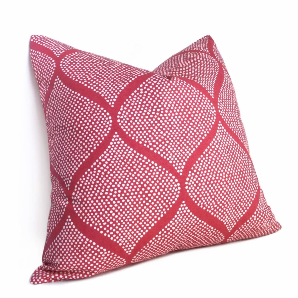 Pink White Ogee Dots Cotton Print Pillow Case