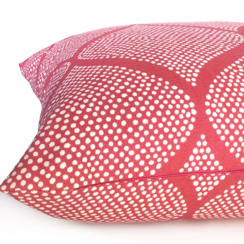 Pink White Ogee Dots Cotton Print Pillow Sham