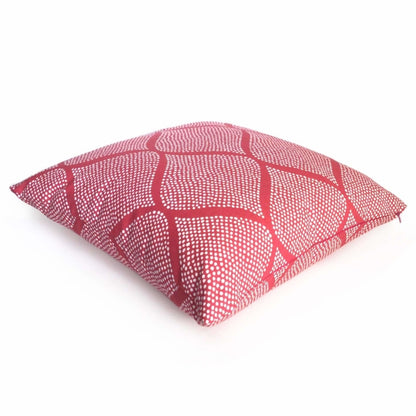 Pink White Ogee Dots Cotton Print Decorative Pillow Cover