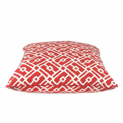 Pippa Red White Geometric Lattice Print Pillow Cover - Aloriam