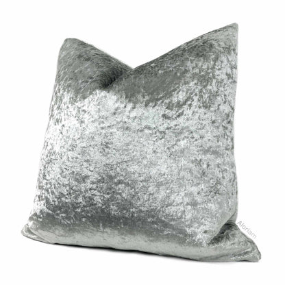 Polaris Silver Gray Crushed Velvet Pillow Cover