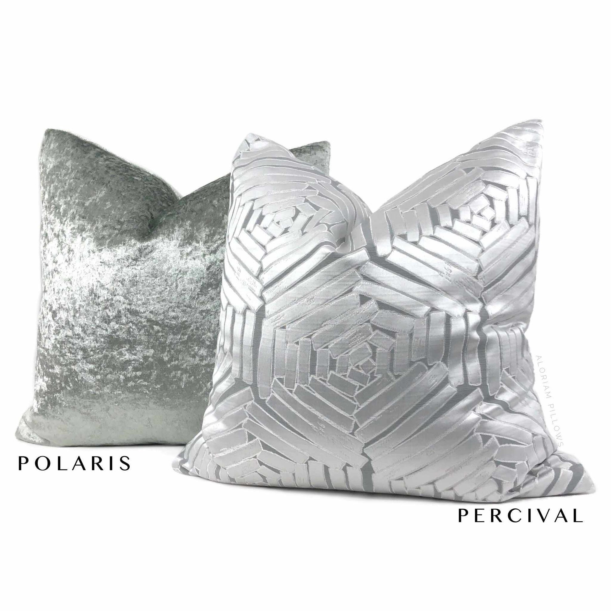 Polaris Silver Gray Crushed Velvet Pillow Cover