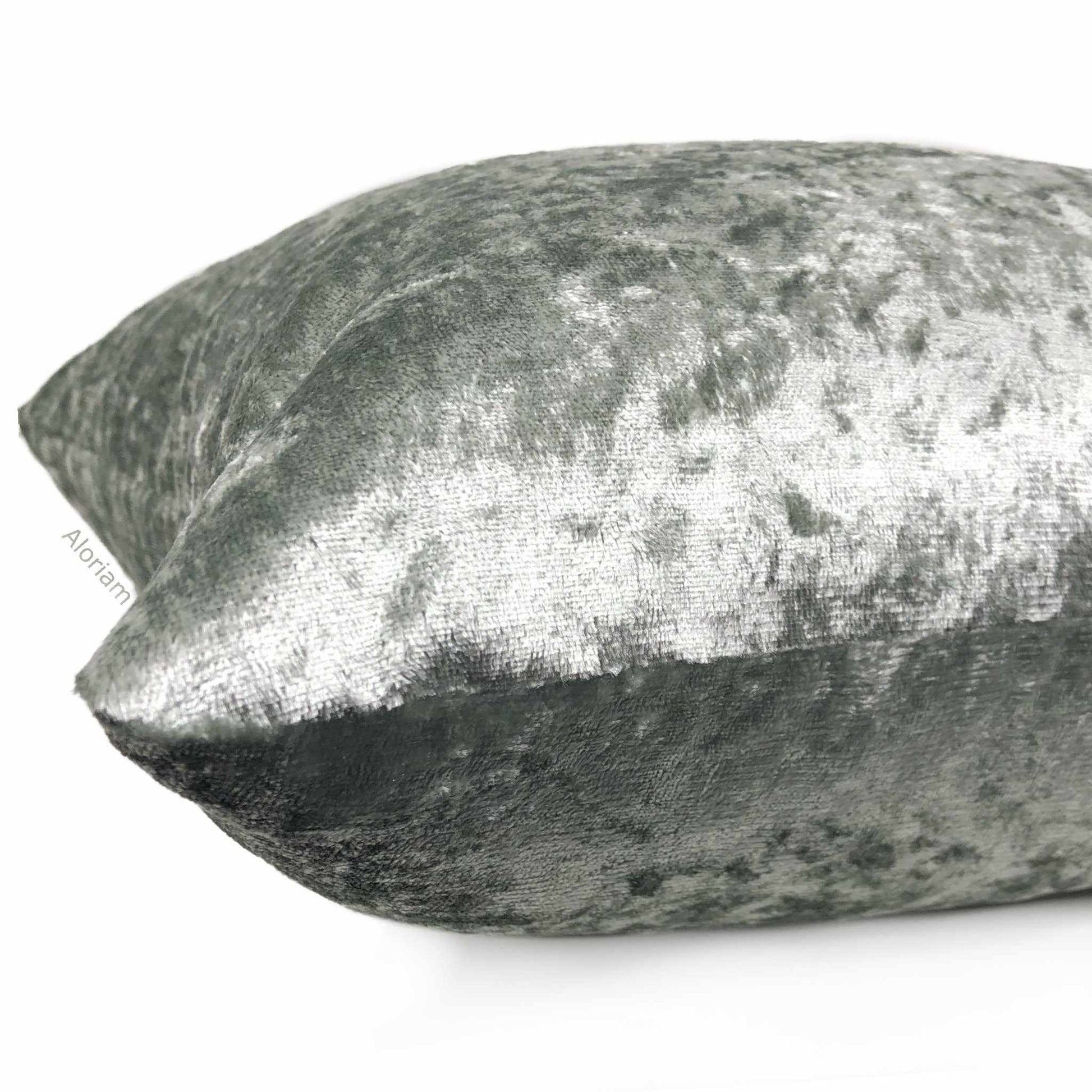 Polaris Silver Gray Crushed Velvet Pillow Cover