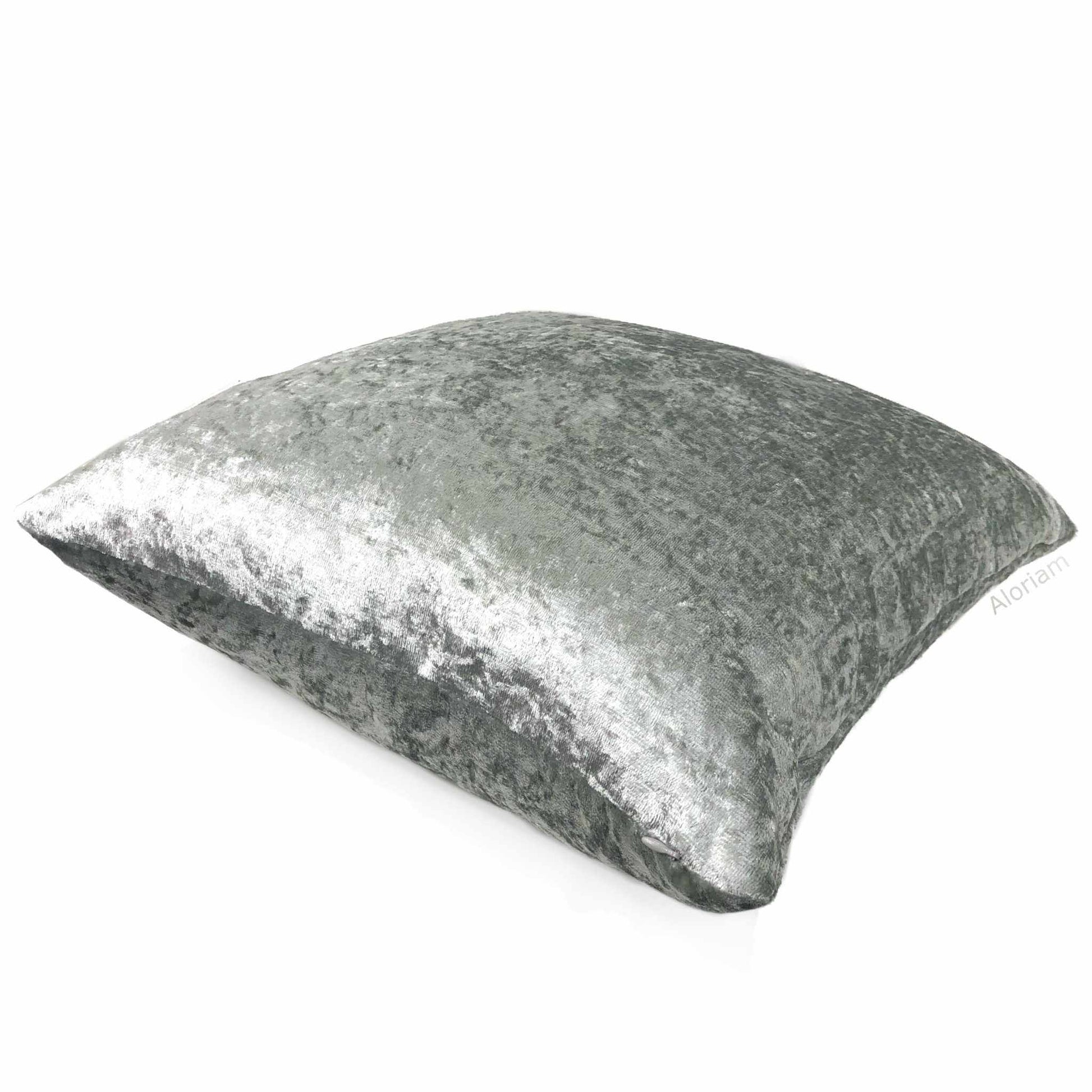 Polaris Silver Gray Crushed Velvet Pillow Cover