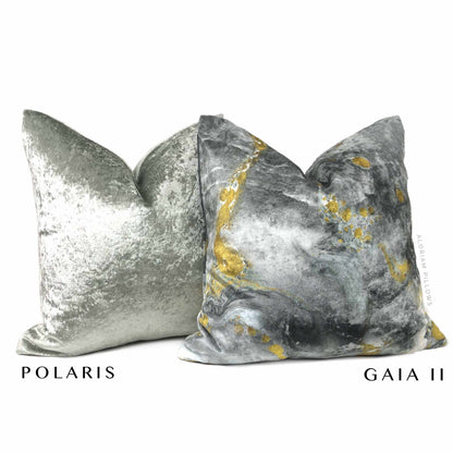 Polaris Silver Gray Crushed Velvet Pillow Cover