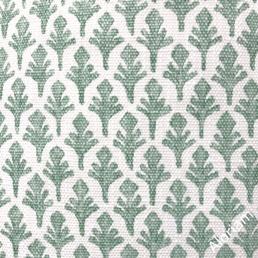 Ponce Eucalyptus Green White Leaf Print Pillow Cover (Lacefield Designs fabric) - Aloriam