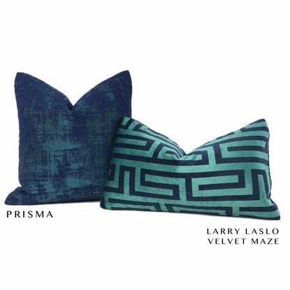 Prisma Aqua Ultramarine Blue Modern Texture Pillow Cover - Aloriam