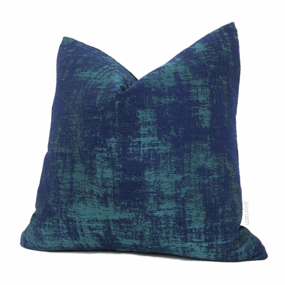 Prisma Aqua Ultramarine Blue Modern Texture Pillow Cover - Aloriam