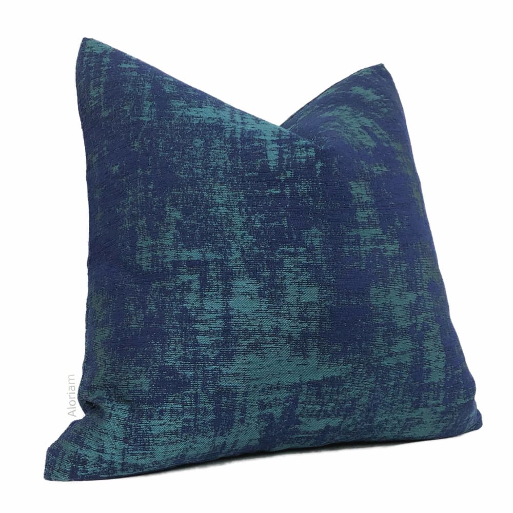 Prisma Aqua Ultramarine Blue Modern Texture Pillow Cover - Aloriam