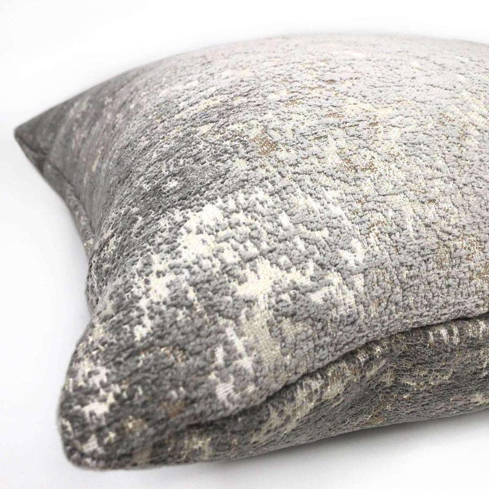 Ainsley Dove Gray Silver Patina Abstract Texture Pillow Case Euro Sham 24x24 26x26 28x28