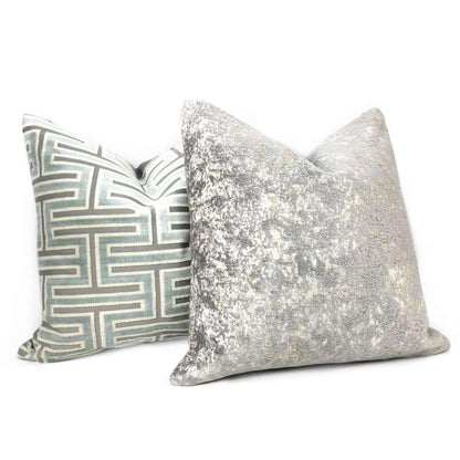 Ainsley Dove Gray Silver Patina Abstract Texture Pillow Sham 16x16 18x18 20x20 22x22 24x24 26x26 28x28