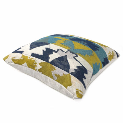 Quetzal Mustard Teal Navy White Southwest Pillow Cover - Aloriam