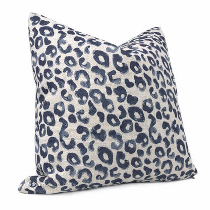 Rex Navy Blue Leopard Print Pillow Cover - Aloriam