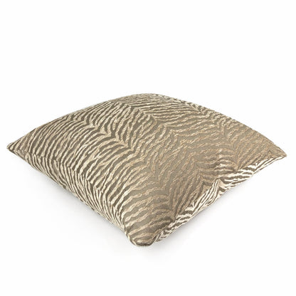 Rhea Two Tone Cafe au Lait Animal Stripe Chenille Pillow Cover