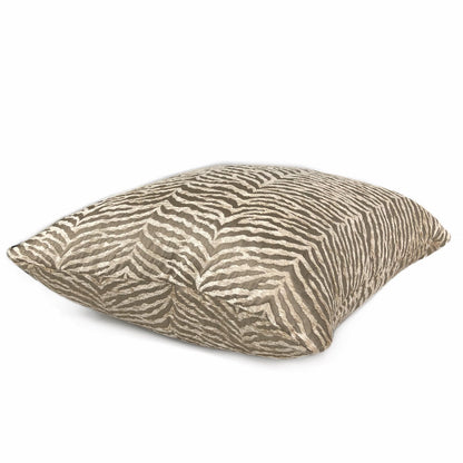 Rhea Two Tone Cafe au Lait Animal Stripe Chenille Pillow Cover