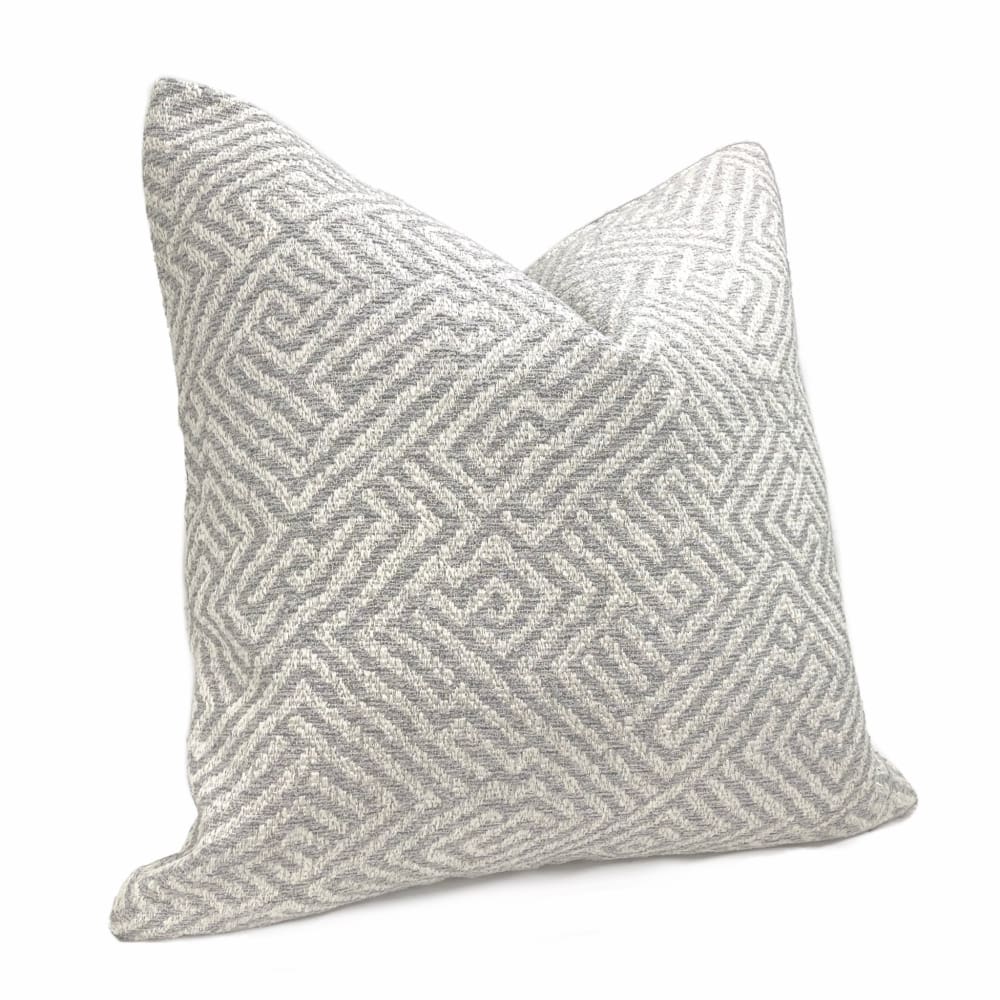 Rhodes Gray Greek Maze Pillow Cover - Aloriam