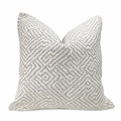 Rhodes Gray Greek Maze Pillow Cover - Aloriam