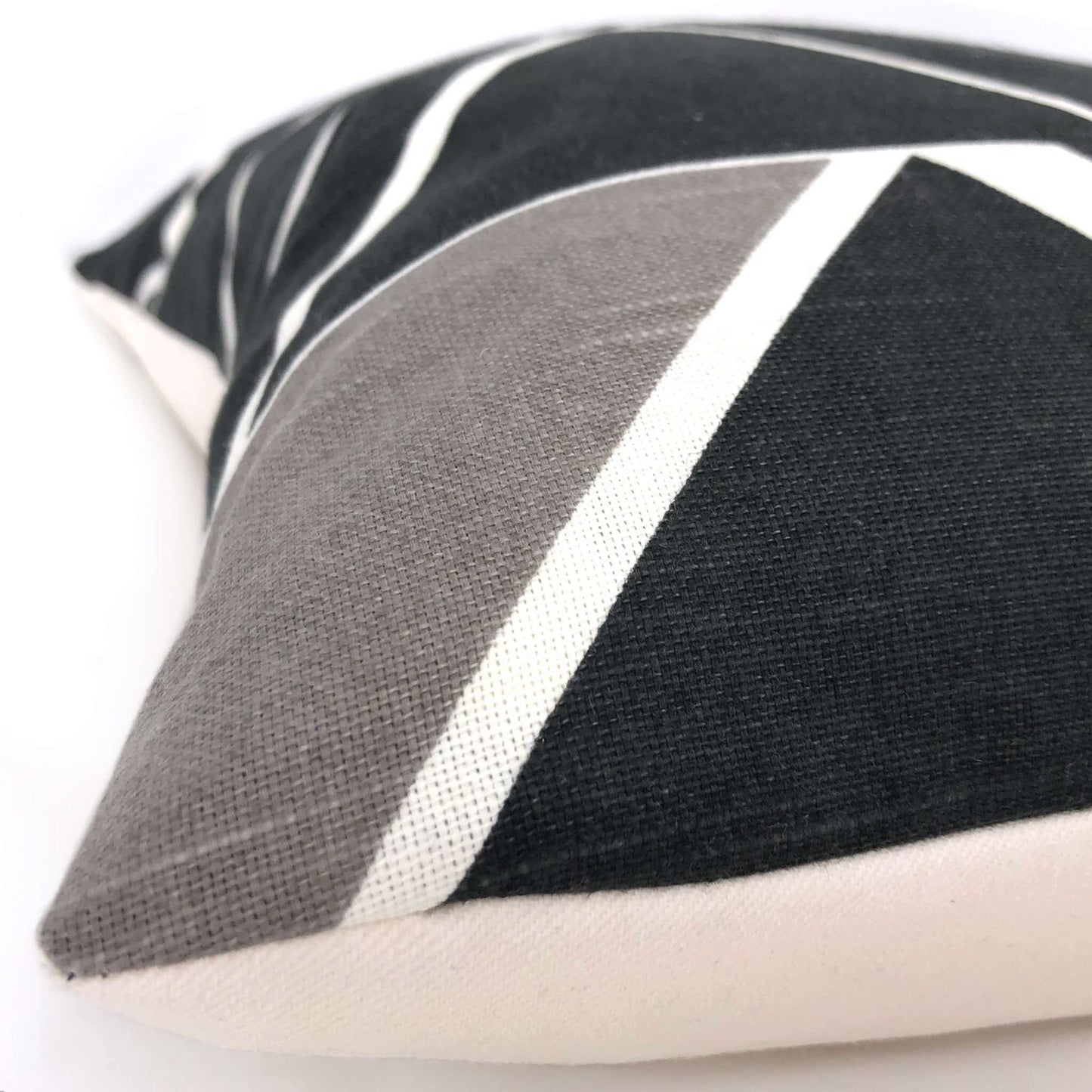 Riverton Modern Geometric Charcoal Gray White Taupe Throw Pillow Cushion 16x16 18x18 20x20 22x22