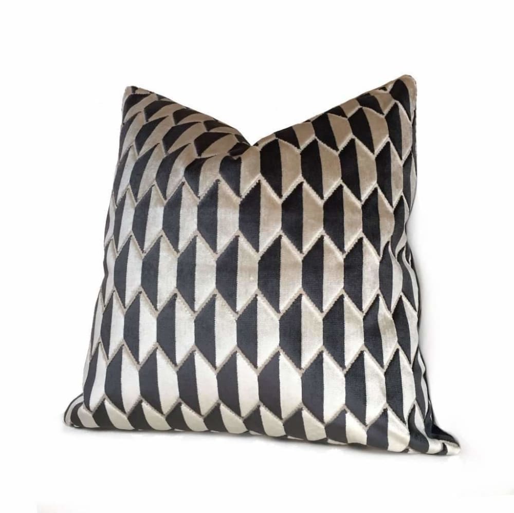 Robert Allen Alessio Linen Cut Velvet Pillow Cover by Aloriam