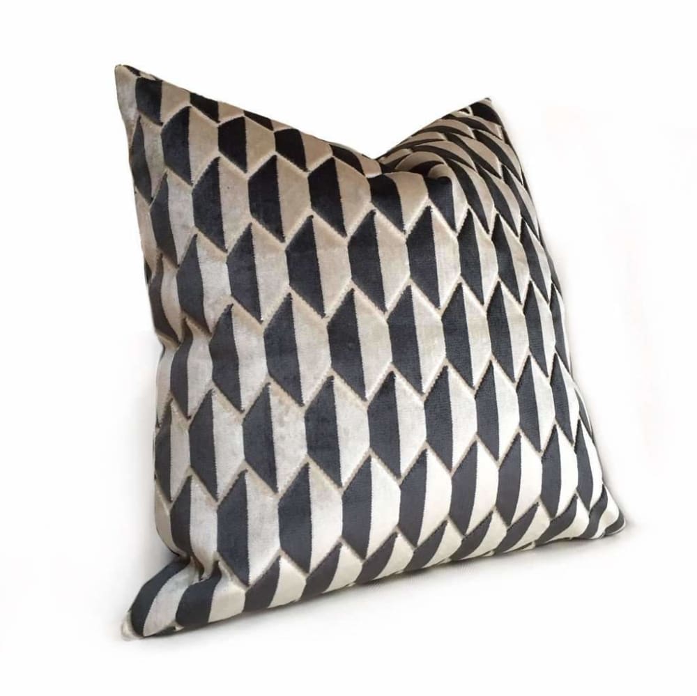 Robert Allen Alessio Linen Cut Velvet Pillow Cover by Aloriam