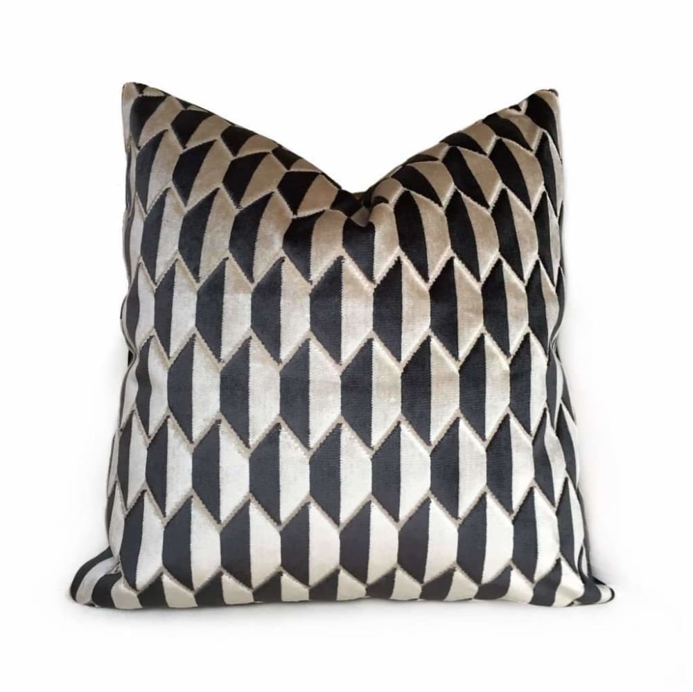 Robert Allen Alessio Linen Cut Velvet Pillow Cover by Aloriam