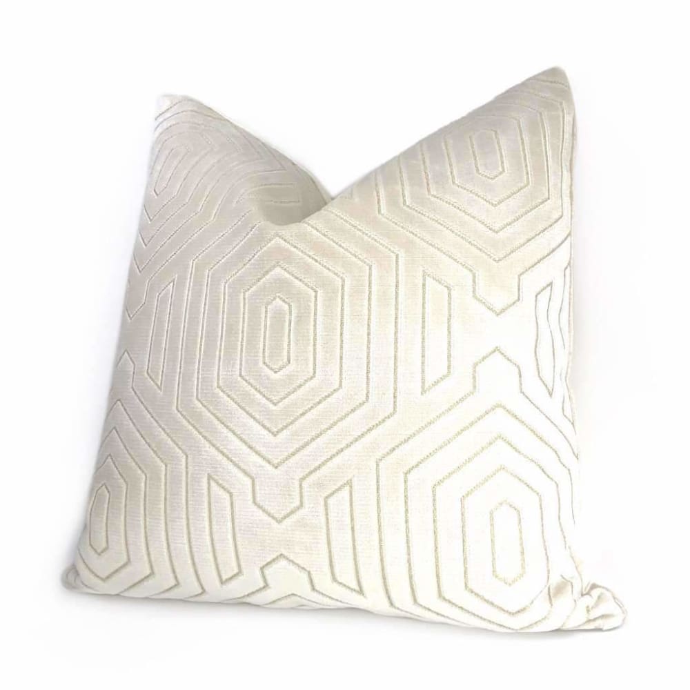 Robert Allen Beacon Hill Primo Cream Contoured Velvet Pillow Cover - Aloriam