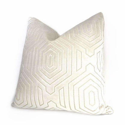 Robert Allen Beacon Hill Primo Cream Contoured Velvet Pillow Cover - Aloriam