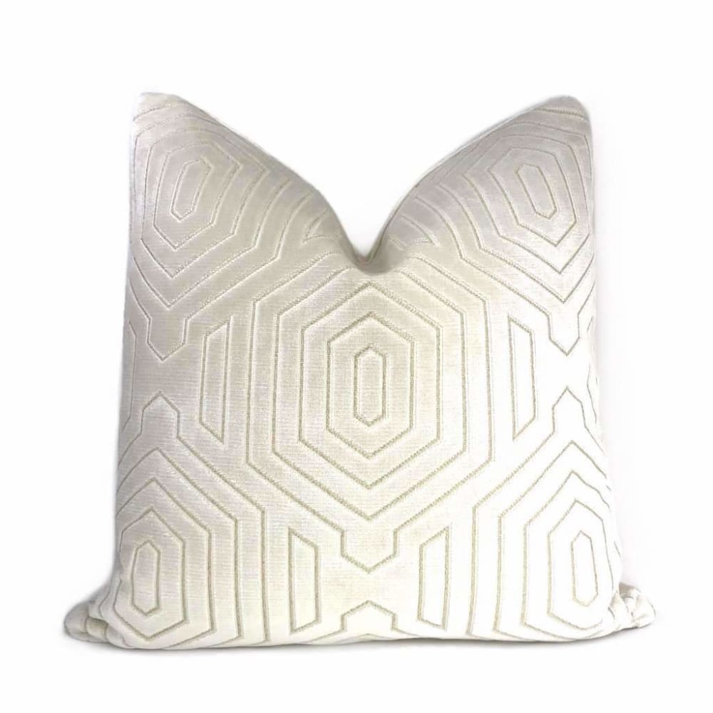 Robert Allen Beacon Hill Primo Cream Contoured Velvet Pillow Cover - Aloriam