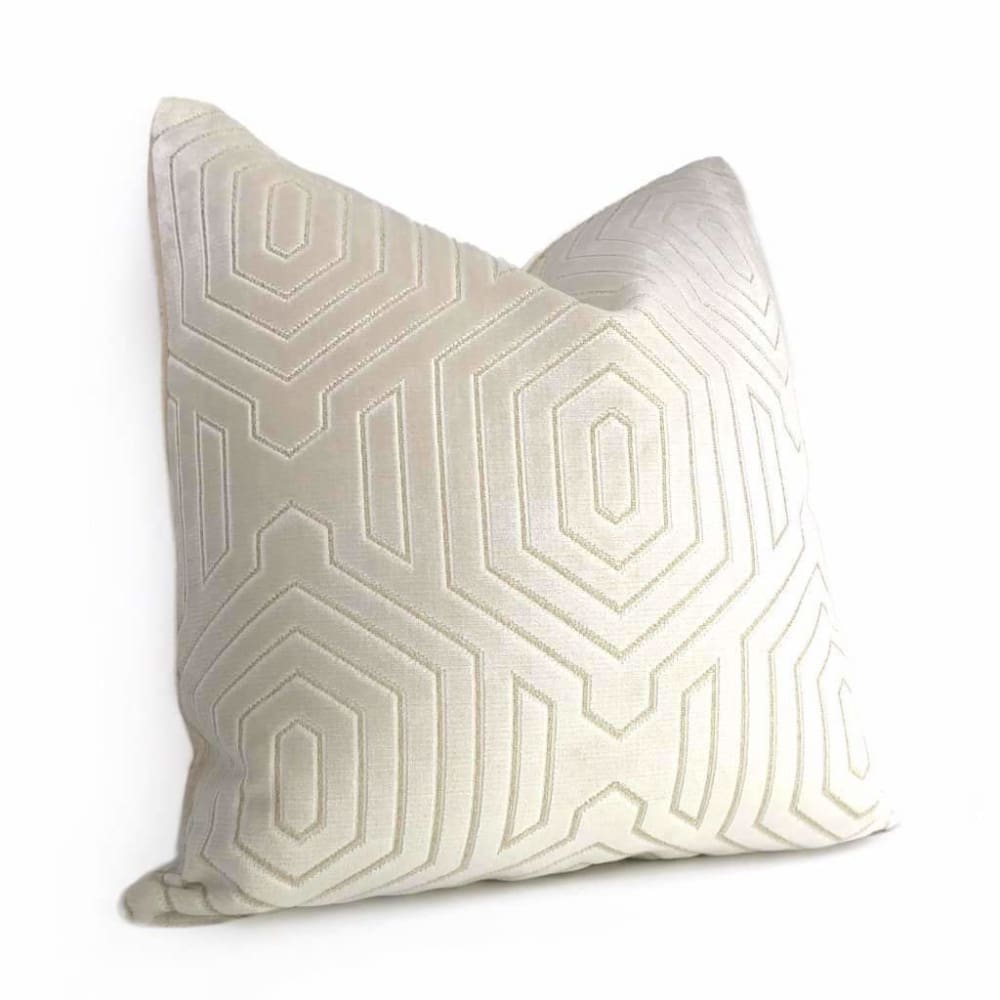 Robert Allen Beacon Hill Primo Cream Contoured Velvet Pillow Cover - Aloriam