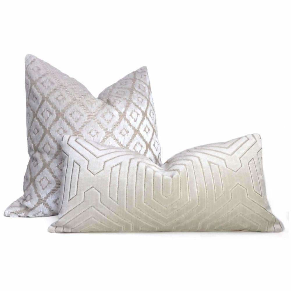 Robert Allen Beacon Hill Primo Cream Contoured Velvet Pillow Cover - Aloriam