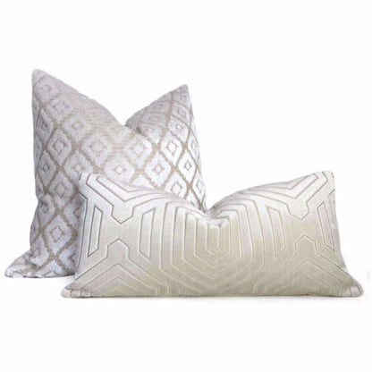 Robert Allen Beacon Hill Primo Cream Contoured Velvet Pillow Cover - Aloriam