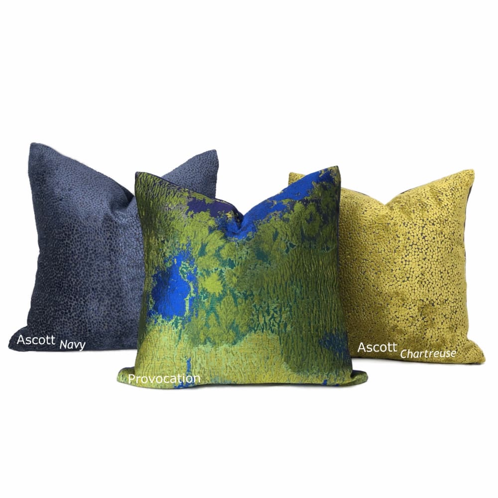 Robert Allen Beacon Hill Provocation Green Blue Silk Textile Art Pillow Cover - Aloriam