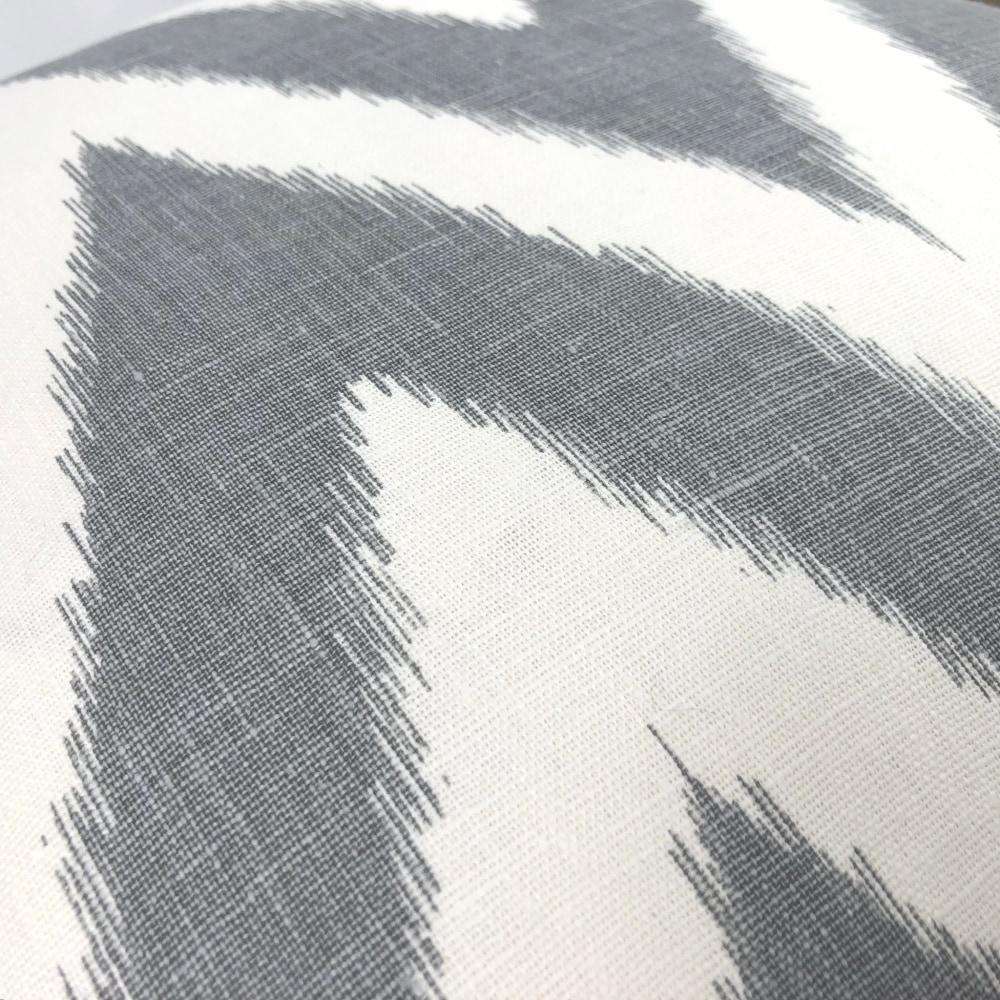 Robert Allen Brushed Zig Zinc Gray Cream Chevron Linen Pillow Case Euro Sham 24x24 26x26 28x28