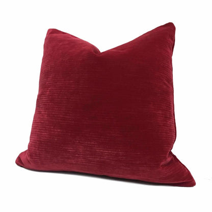 Robert Allen Cherry Red Soft Textured Italian Velvet Cushion Cover