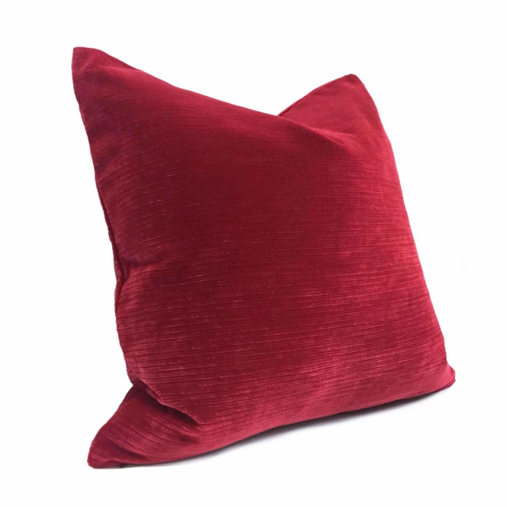 Velvet Pillow Cover with Red, Black & Off White | Front side is Traditional 100% Silk Velvet, store Back side is Red Fabric, Ikat Limited Edition