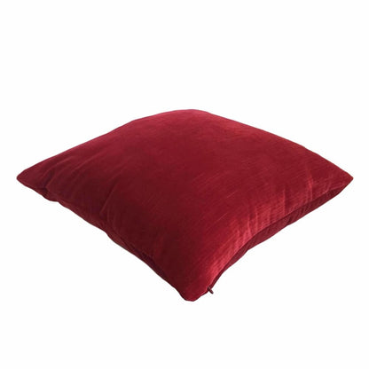 Robert Allen Cherry Red Soft Textured Italian Velvet Decorative Pillow Cover