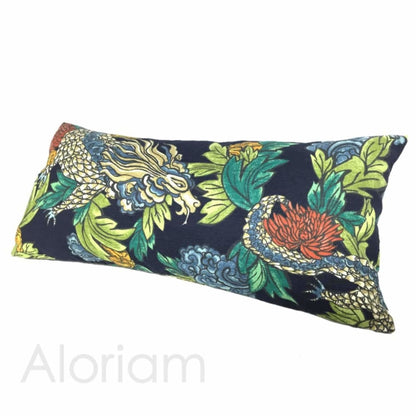 Robert Allen Dwell Studio Ming Dragon Chinoiserie Pillow Cover in Admiral Blue - Aloriam