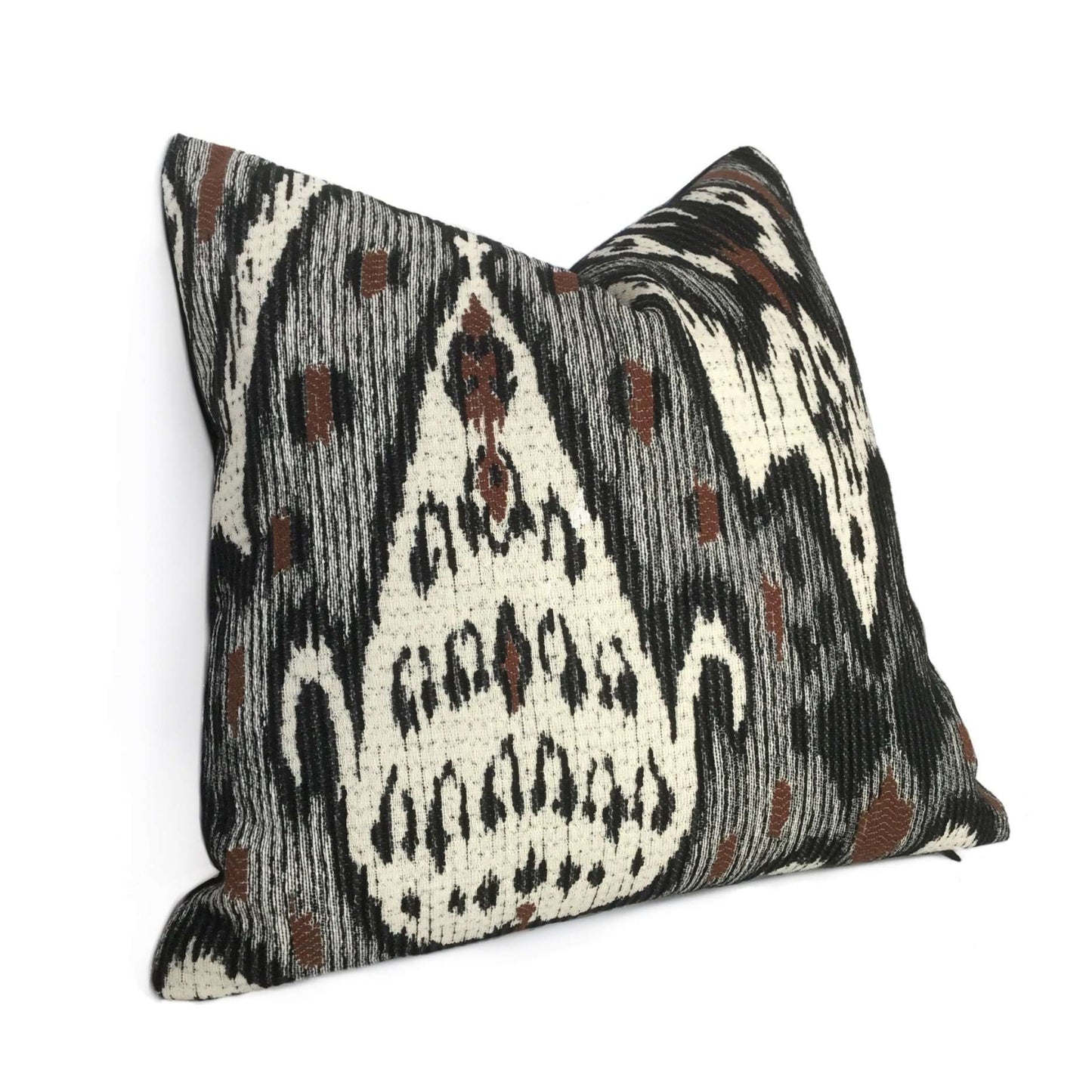 Robert Allen Great Cedar Black Brown White Ethnic Woven Pillow Cover