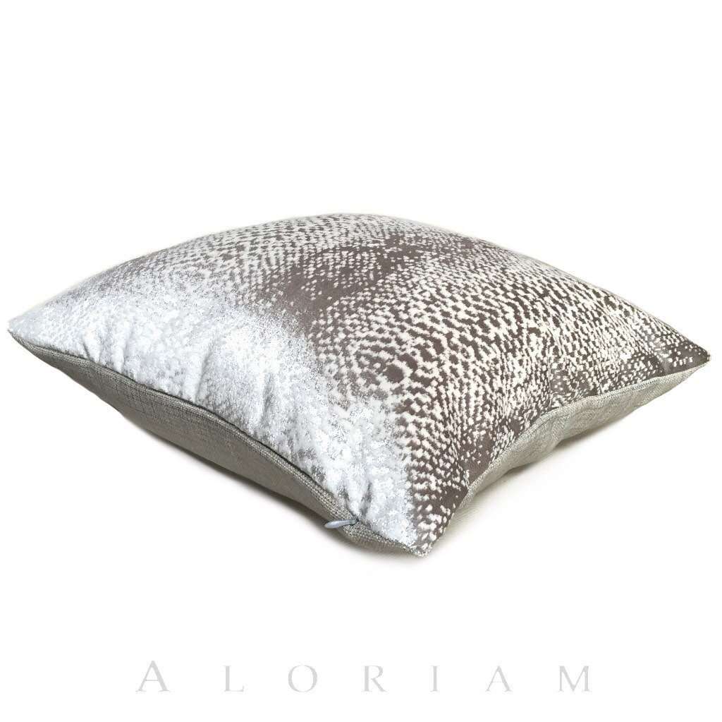 Robert Allen Hidden World Zinc Silver Gray Velvet Pillow Cushion Cover