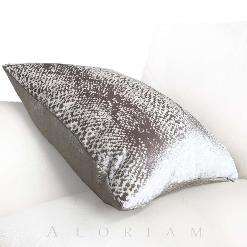 Robert Allen Hidden World Zinc Silver Gray Velvet Pillow Cushion Cover