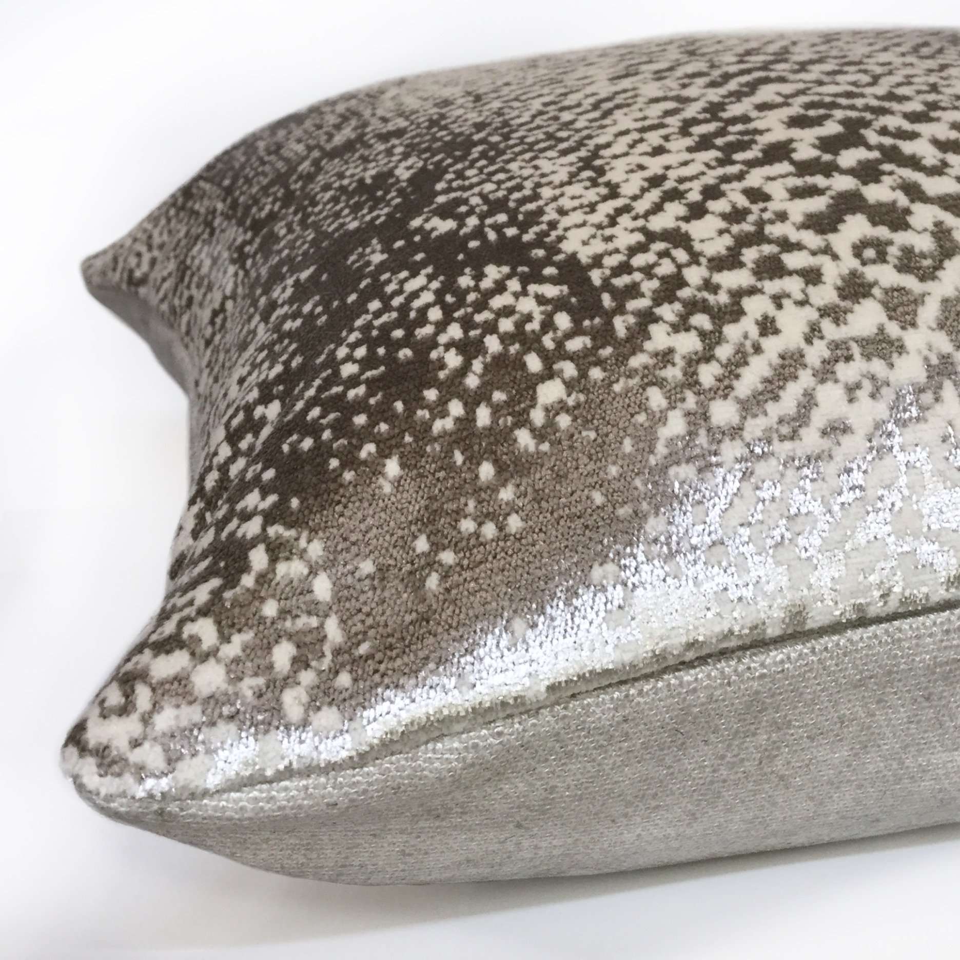 Robert Allen Hidden World Zinc Silver Gray Velvet Pillow Cushion Cover Cushion Pillow Case Euro Sham 16x16 18x18 20x20 22x22 24x24 26x26 28x28 Lumbar Pillow 12x18 12x20 12x24 14x20 16x26 by Aloriam