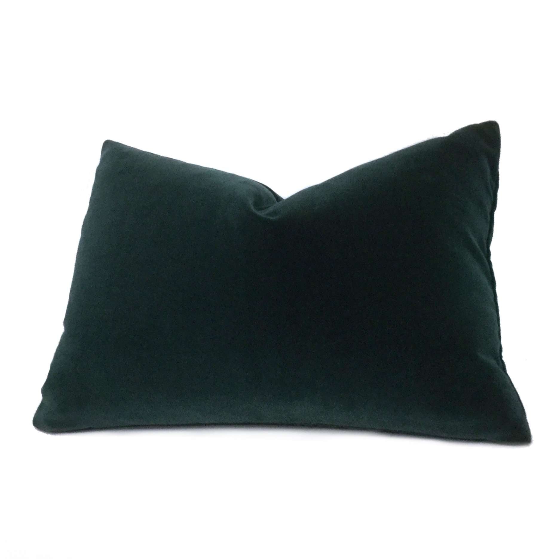 Robert Allen Lady Elsie Tourmaline Dark Green Cotton Italian Velvet Pillow Sham