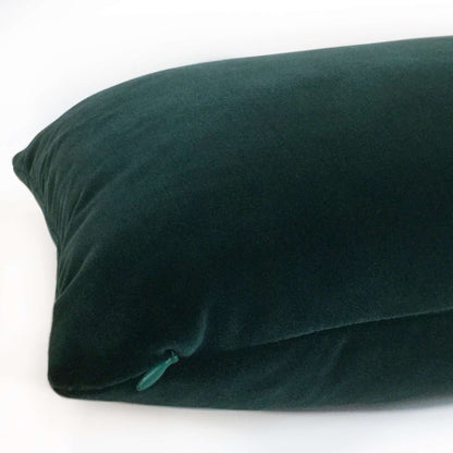 Robert Allen Lady Elsie Tourmaline Dark Green Cotton Italian Velvet Cushion Cover